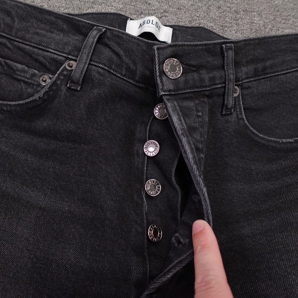 AGOLDE Nico Jeans Womens 27 Black Wash High Rise Slim Straight 27x28 Denim - Picture 3 of 12
